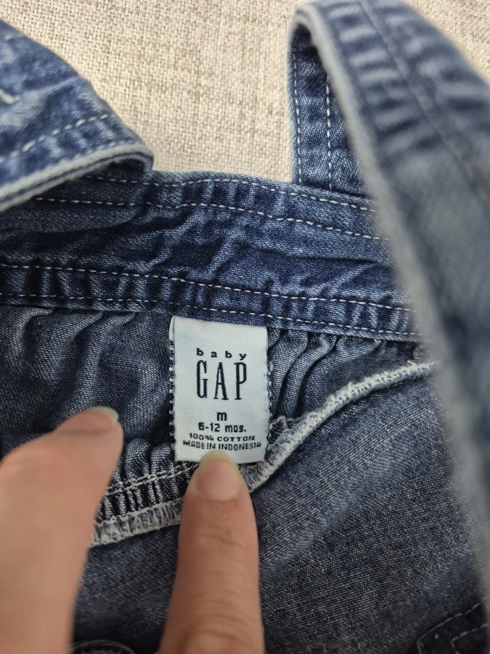 Vintage 1999 Baby Gap Blue Denim Overalls 6-12 Months